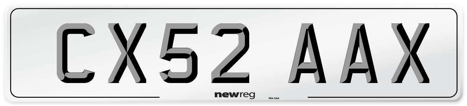 CX52 AAX Number Plate from New Reg